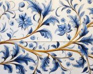Vibrant blue and white tile in lisbon, azulejo art