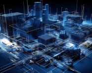 Blueprints of some buildings and city design, blueprint style