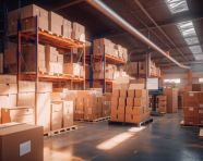 Warehouse organization, cartonnage style art