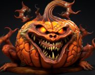 Colorful smoke rising from god statue, carving styles art