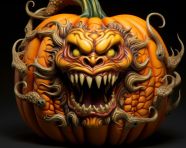 3d model of religious statue with smoke, carving styles art