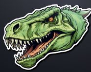 Green dinosaur head sticker decal, decals style art