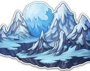 Majestic snow mountain sticker, decals style art
