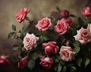 Beautiful vintage roses, decoupage style art