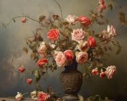 Classic vintage roses, decoupage style art