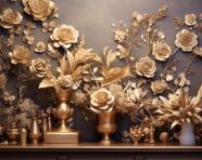 3d floral wallpaper gold 3d wallpapers, embossing styles