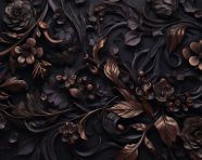 Black ornate swirl wallpaper wallpapers, embossing styles