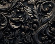 Black ornate swirl wallpaper, embossing styles