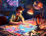 Lab assistant preparing chemical mixture, education