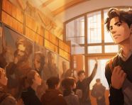 Group of students work on science fair project, education