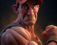 A close up of a bodybuilders flexing biceps, fitness