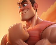 Biceps flexing close up, fitness