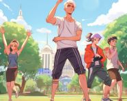 A group of people of all ages and fitness, fitness