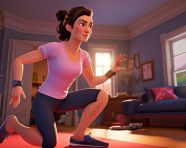 A woman doing a high-intensity interval training, fitness