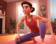 Woman doing hiit workout, fitness