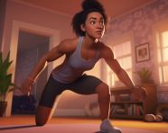 Female athlete working out with weights, fitness