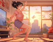 A woman doing a high-intensity interval, fitness