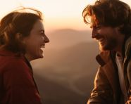 Couple laughing at sunset, mental health