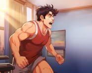 Man exercising on treadmill to improve health