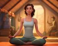 Yoga instructor leading class