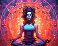 Meditating yogi with relaxed body