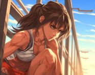 Runner stretches before race