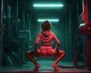 Fit woman working out in squat rack