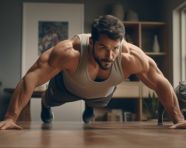 Man doing pushups in gym