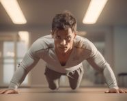 Fitness enthusiast doing pushups