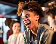 Friends enjoying game night