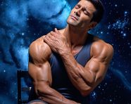 Man with muscular pain in his arm.