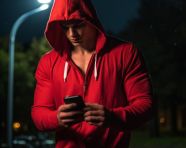 Man in red hoodie doing high-intensity interval training