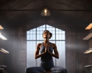 Female yogi in workout clothes