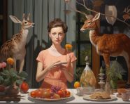 A woman magic realism painting