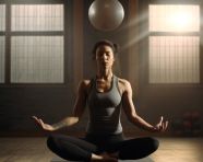 Woman doing yoga in gym