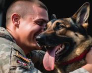 Soldier and dog share emotional hug after deployment