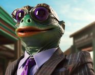 Frog in suit and sunglasses, concept style art