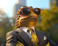 Fashionable frog in a suit, concept style art