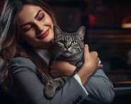 Woman finds peace in the arms of her furry friend