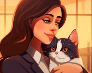 Cat provides comfort after hard day