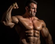 Athlete demonstrates his strength