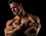 Bodybuilder prepares for competition