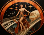 Woman in art deco dress