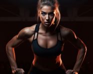 Female athlete in workout clothes