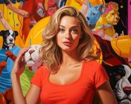 Vibrant pop art woman illustration