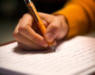 Creative student brainstorming