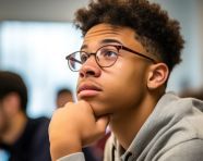 Student brainstorming new idea