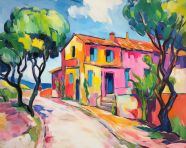 Fauvism painting with vibrant colors