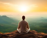 Lonesome soul contemplating nature