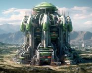 Concept future building skyline, arcology architectural